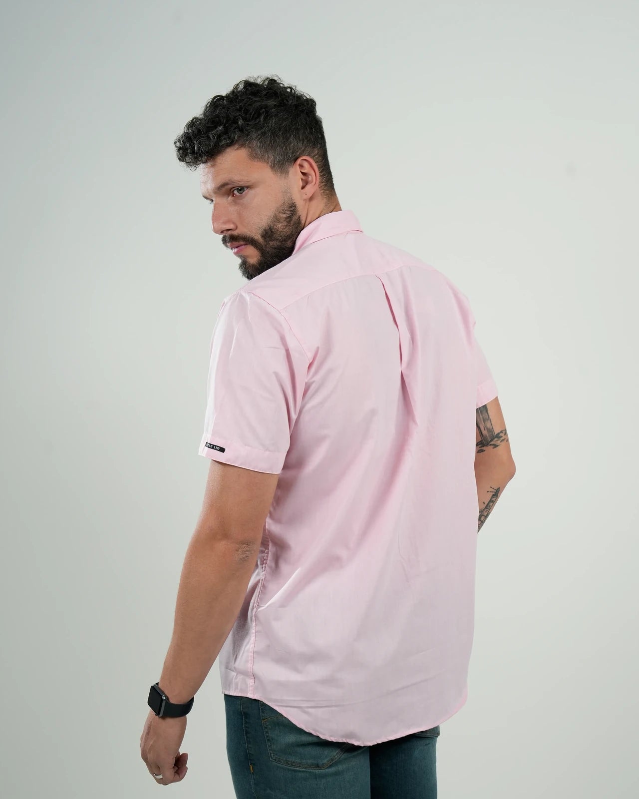 Camisa Rosa Manga Corta