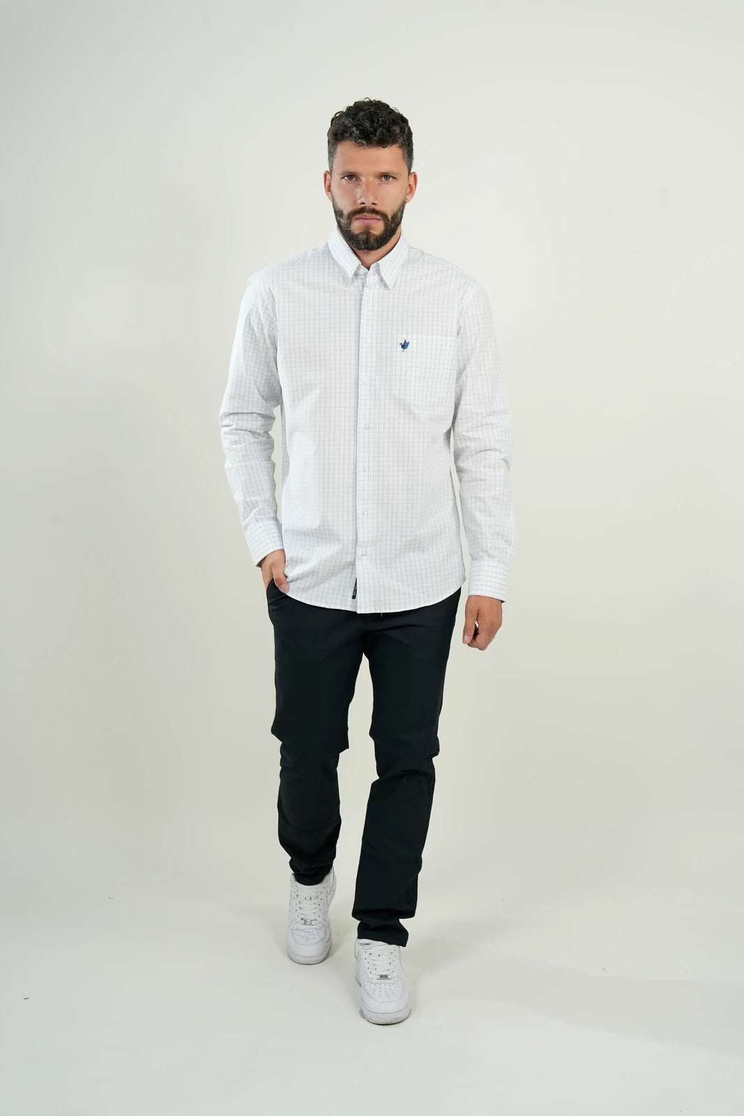 Camisa Grid Blanco Clásico