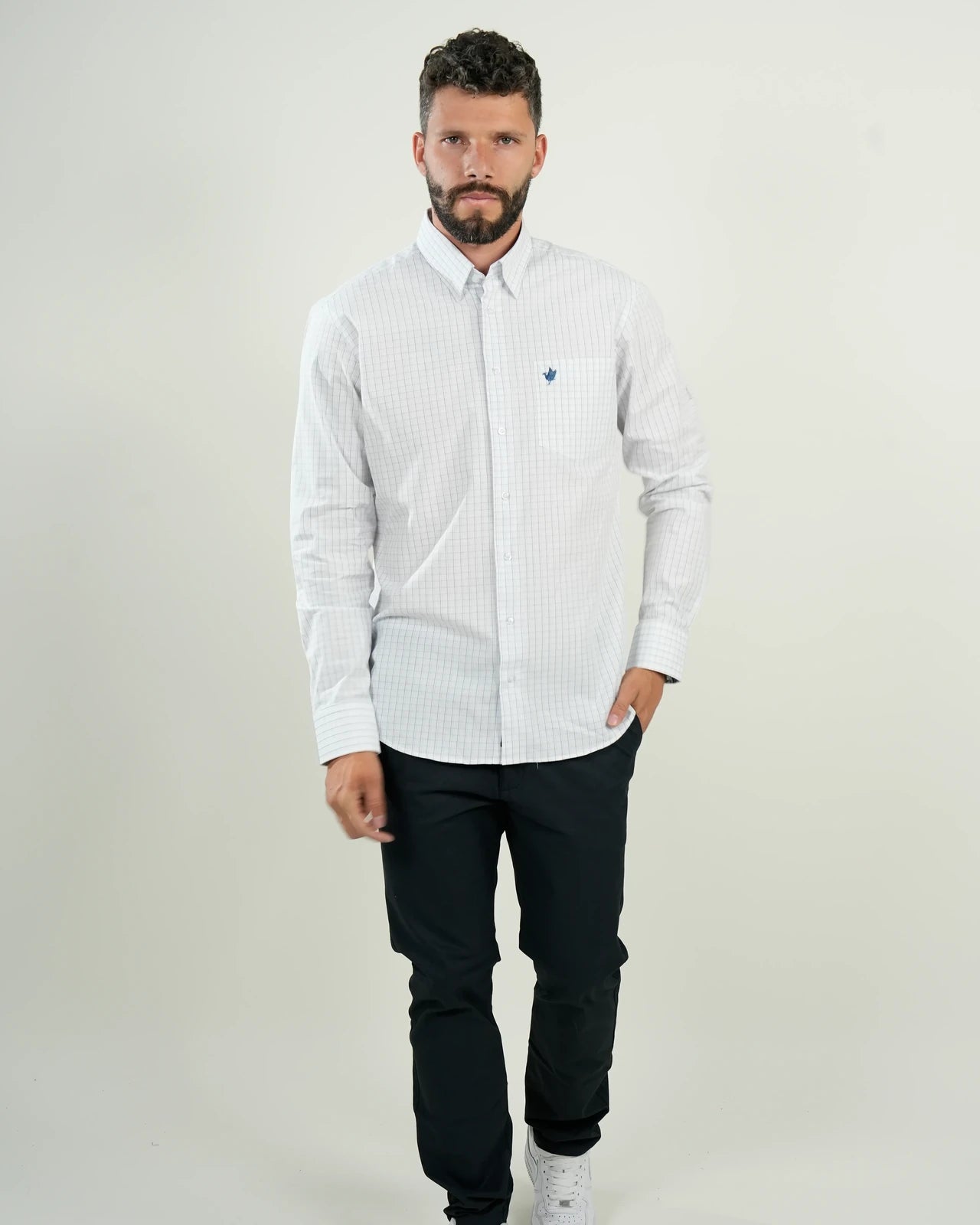 Camisa Grid Blanco Clásico