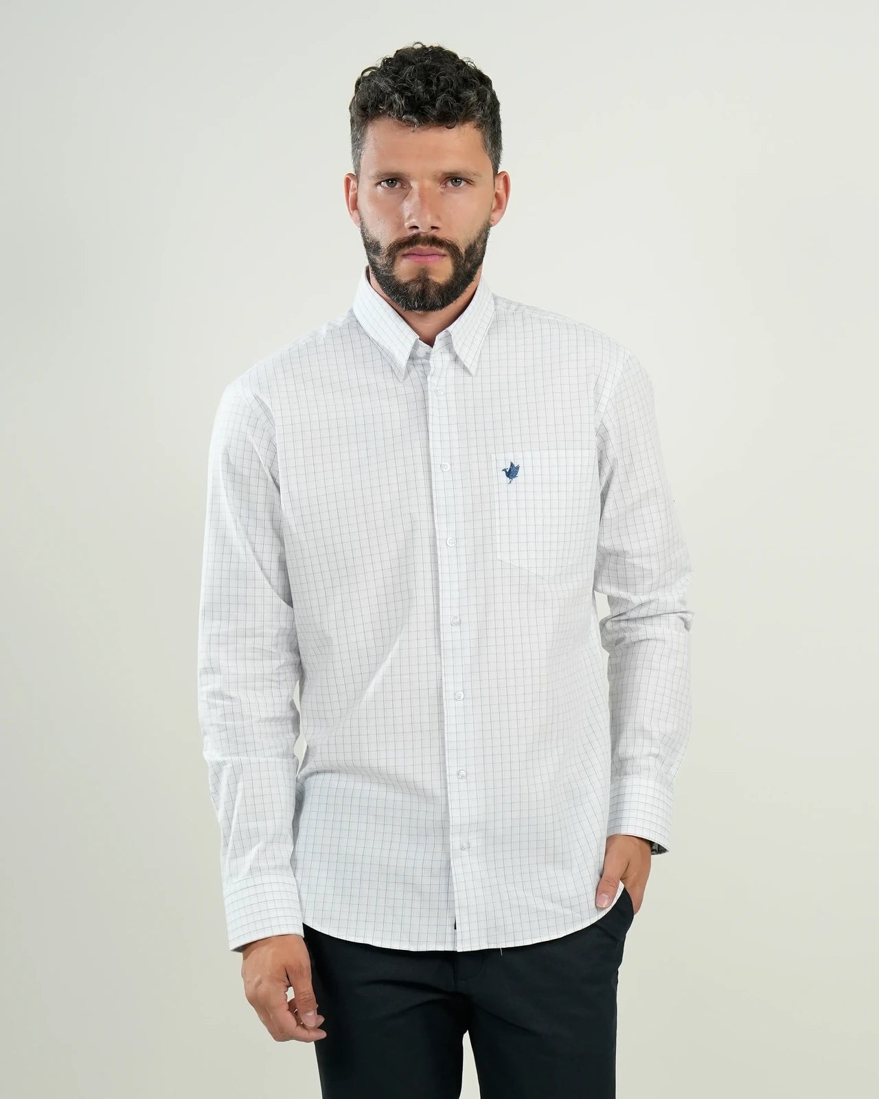 Camisa Grid Blanco Clásico