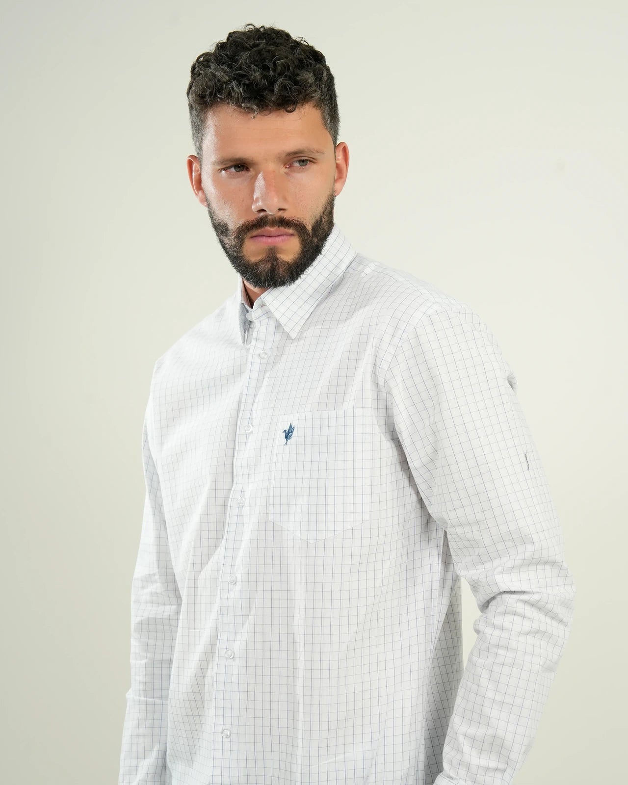 Camisa Grid Blanco Clásico
