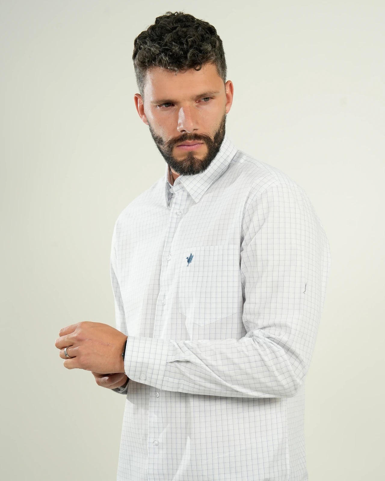 Camisa Grid Blanco Clásico