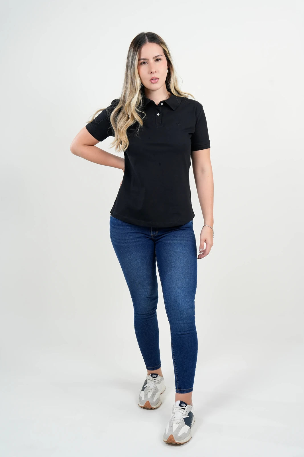 Polo Básico Dama Negro Clásico