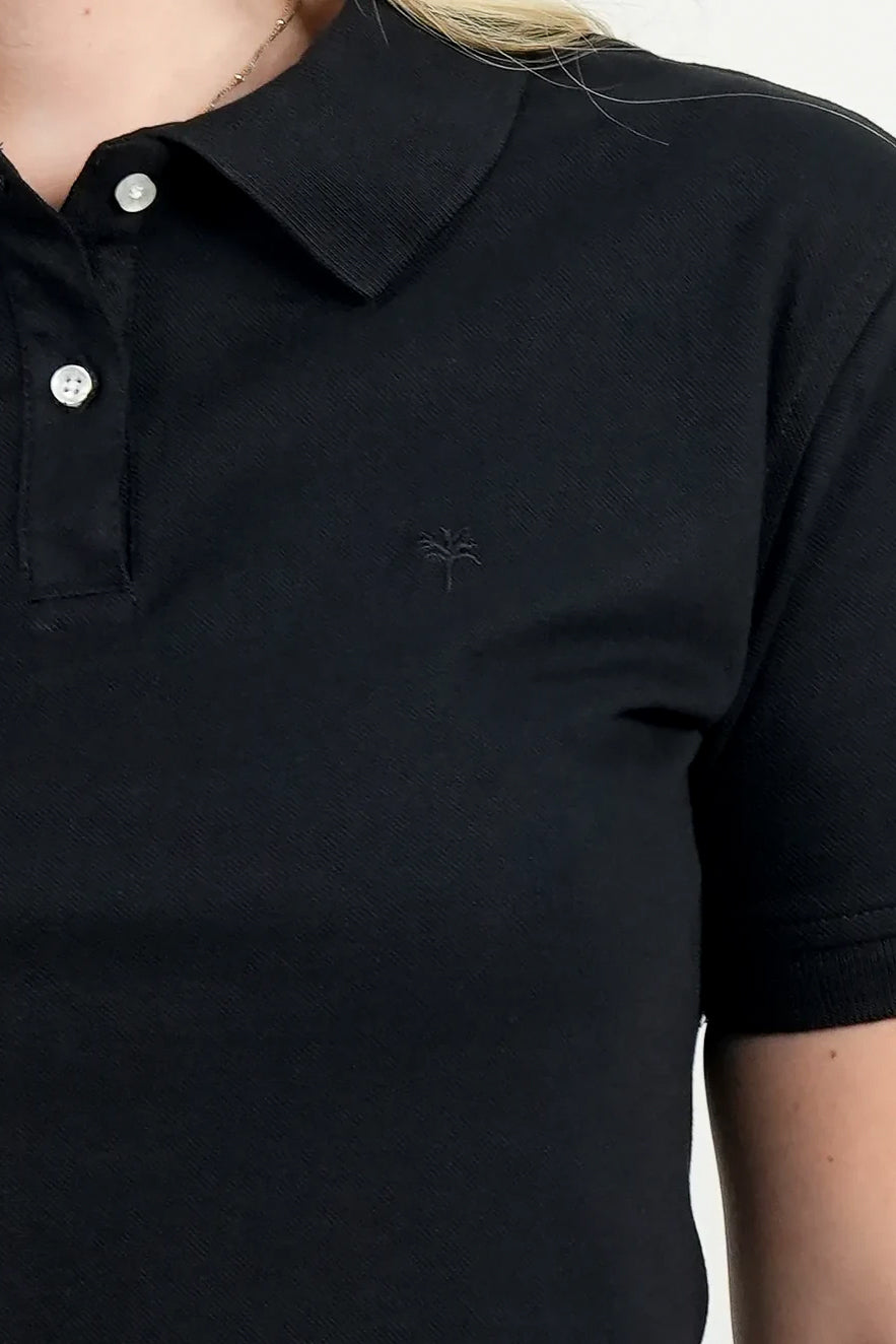 Polo Básico Dama Negro Clásico