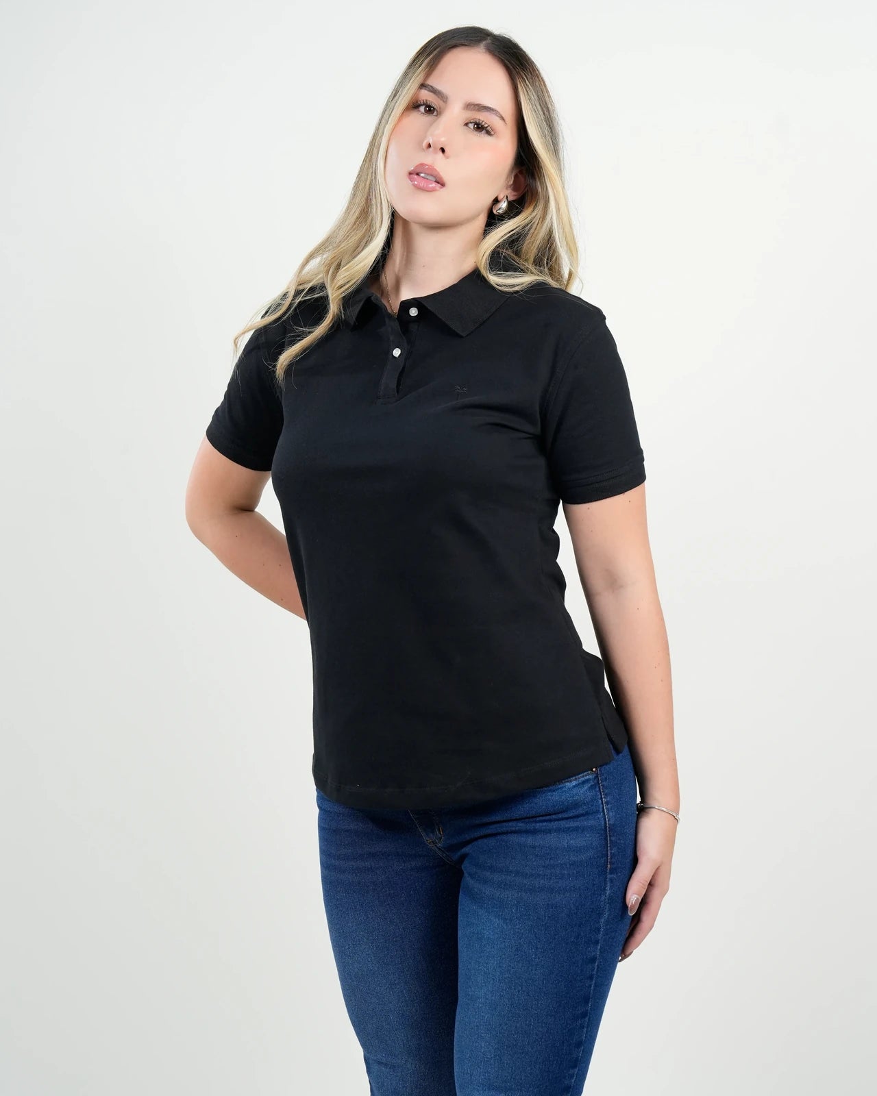 Polo Básico Dama Negro Clásico