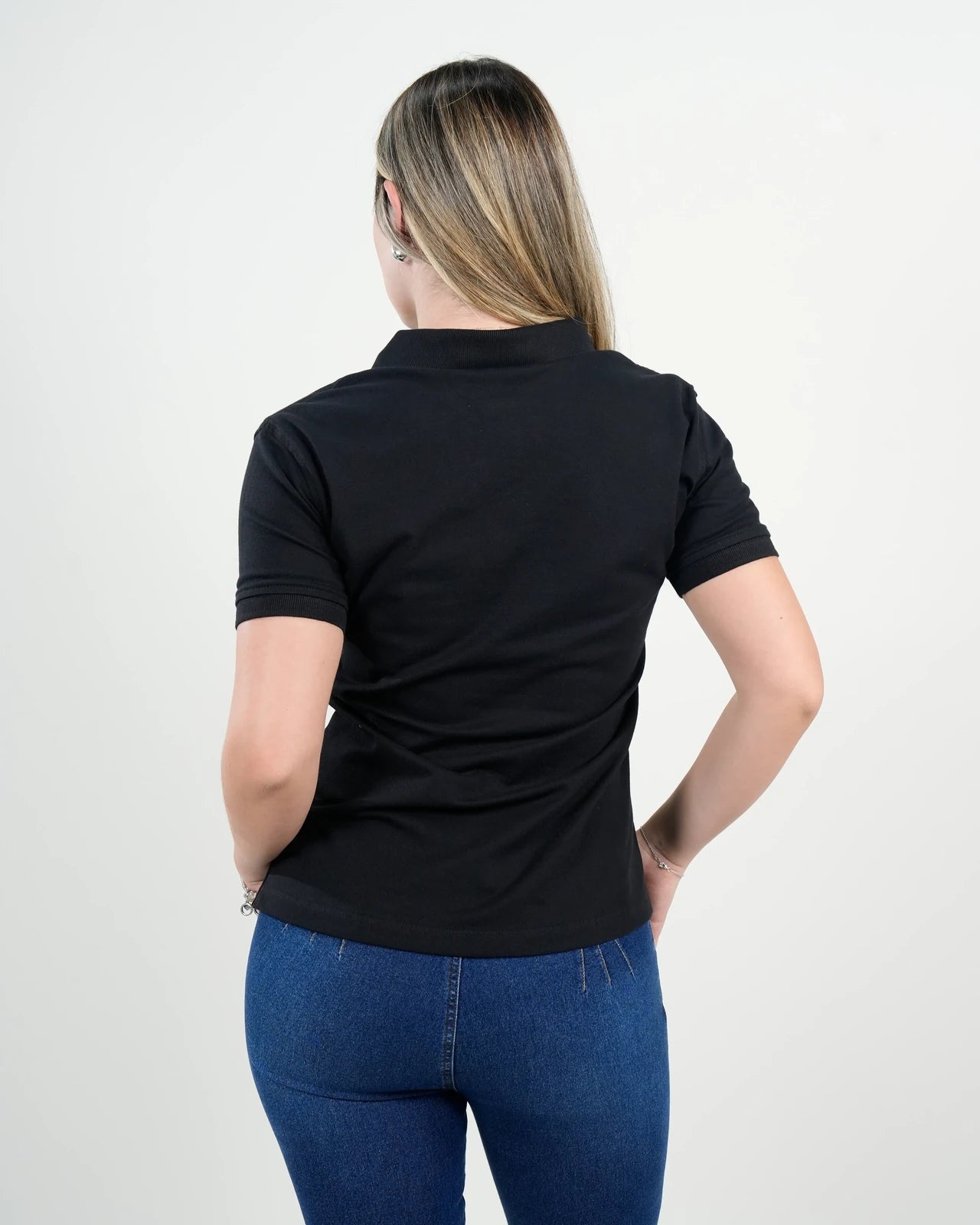 Polo Básico Dama Negro Clásico