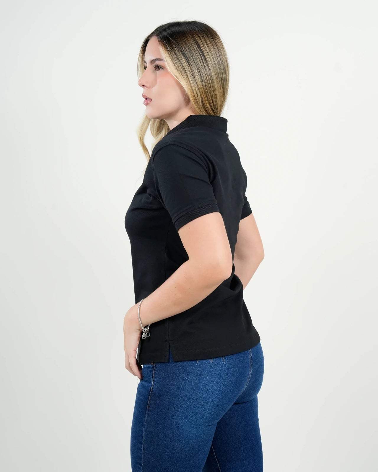 Polo Básico Dama Negro Clásico