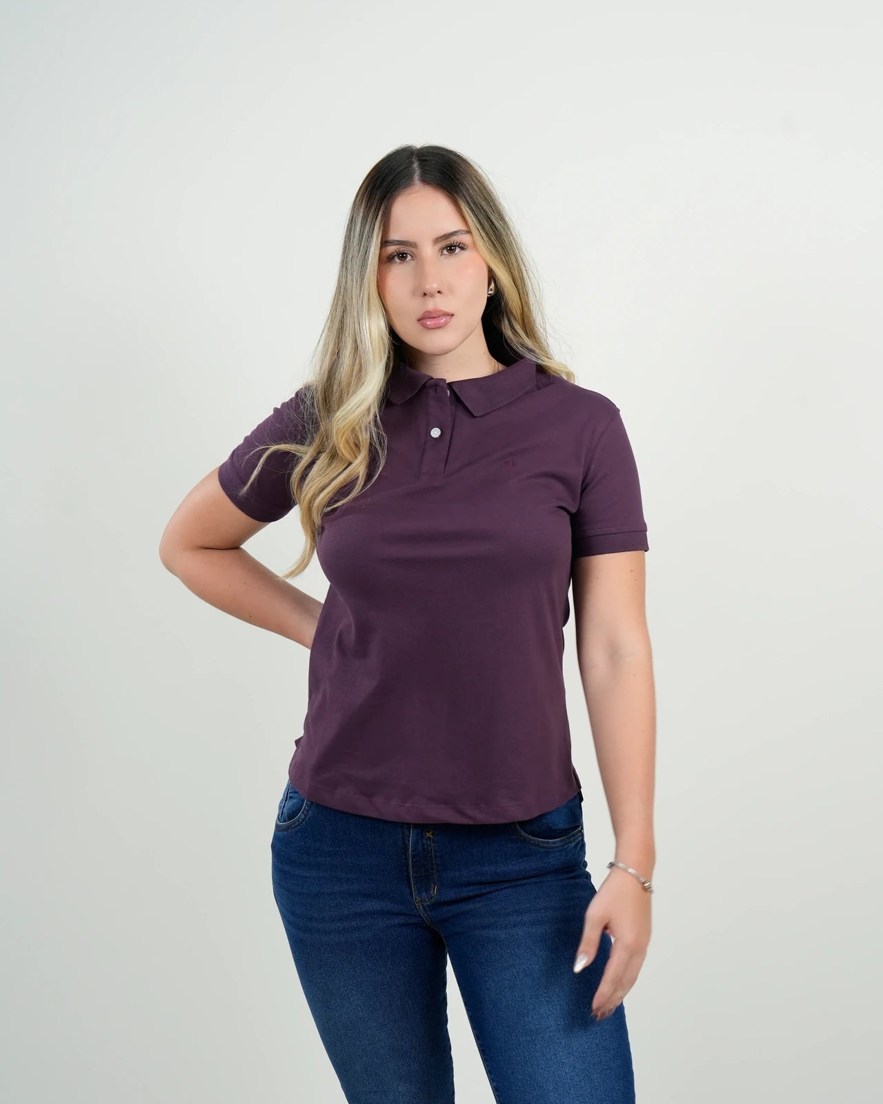 Polo Básico Morado oscuro  Clásico