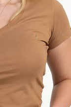 Camiseta Cuello V Café