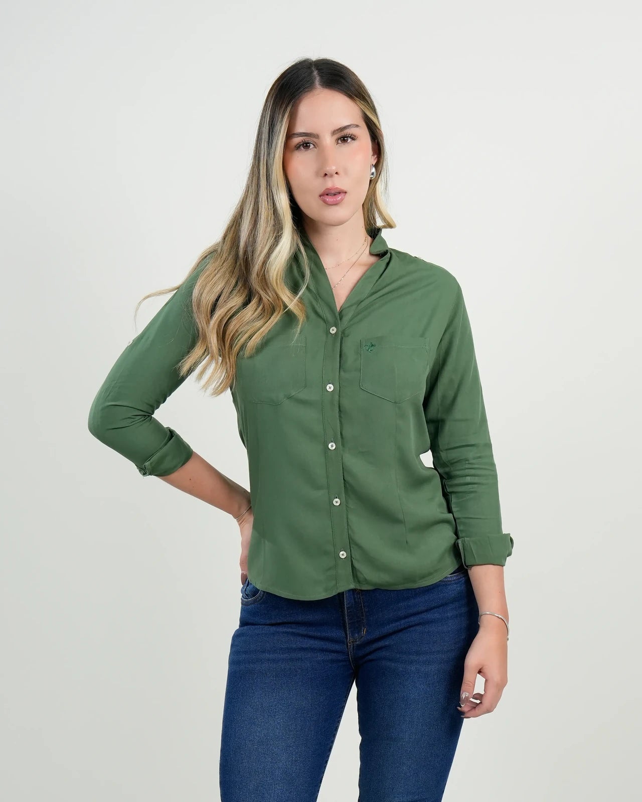 Camisa Verde Manga Larga