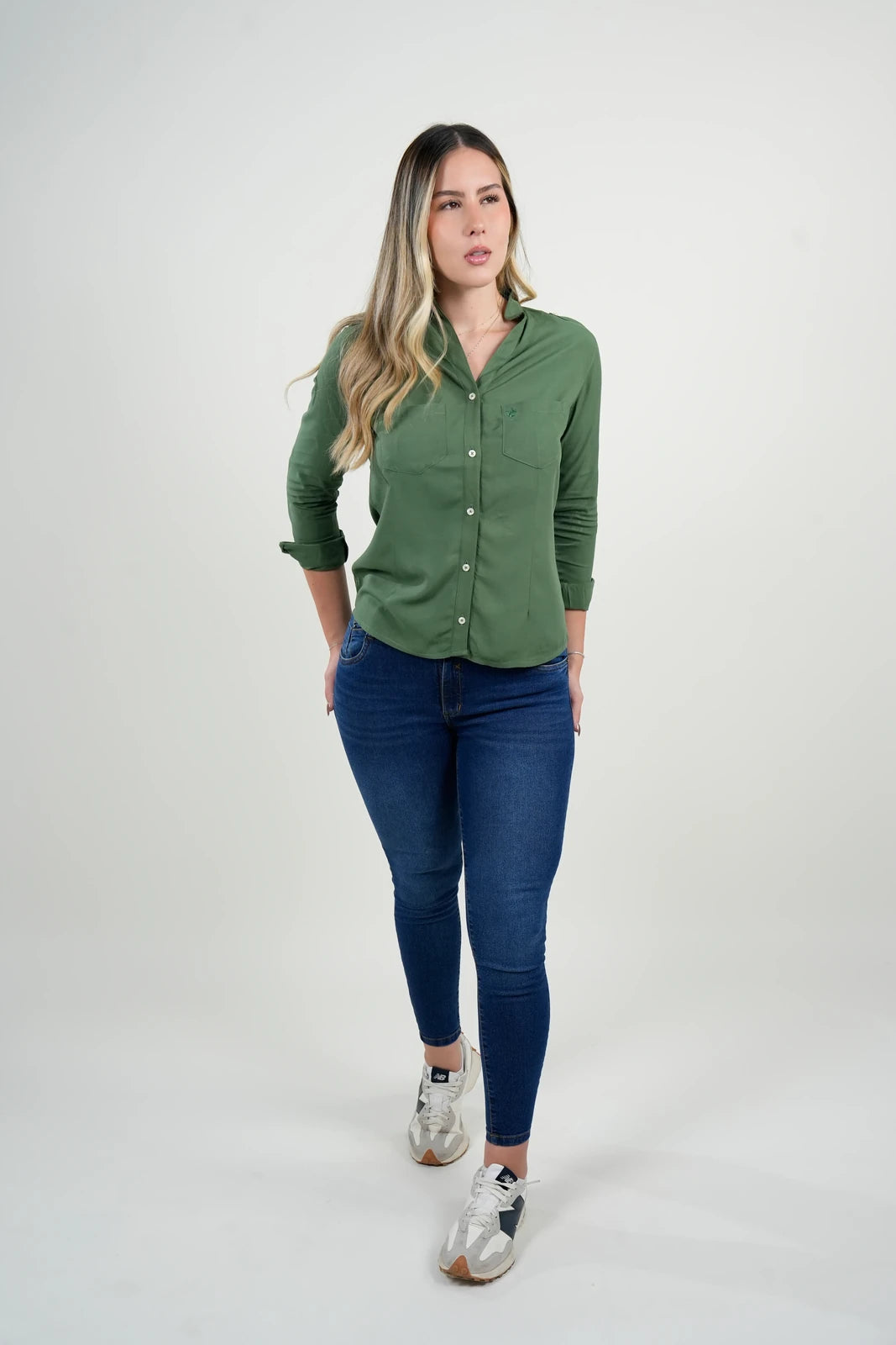 Camisa Verde Manga Larga