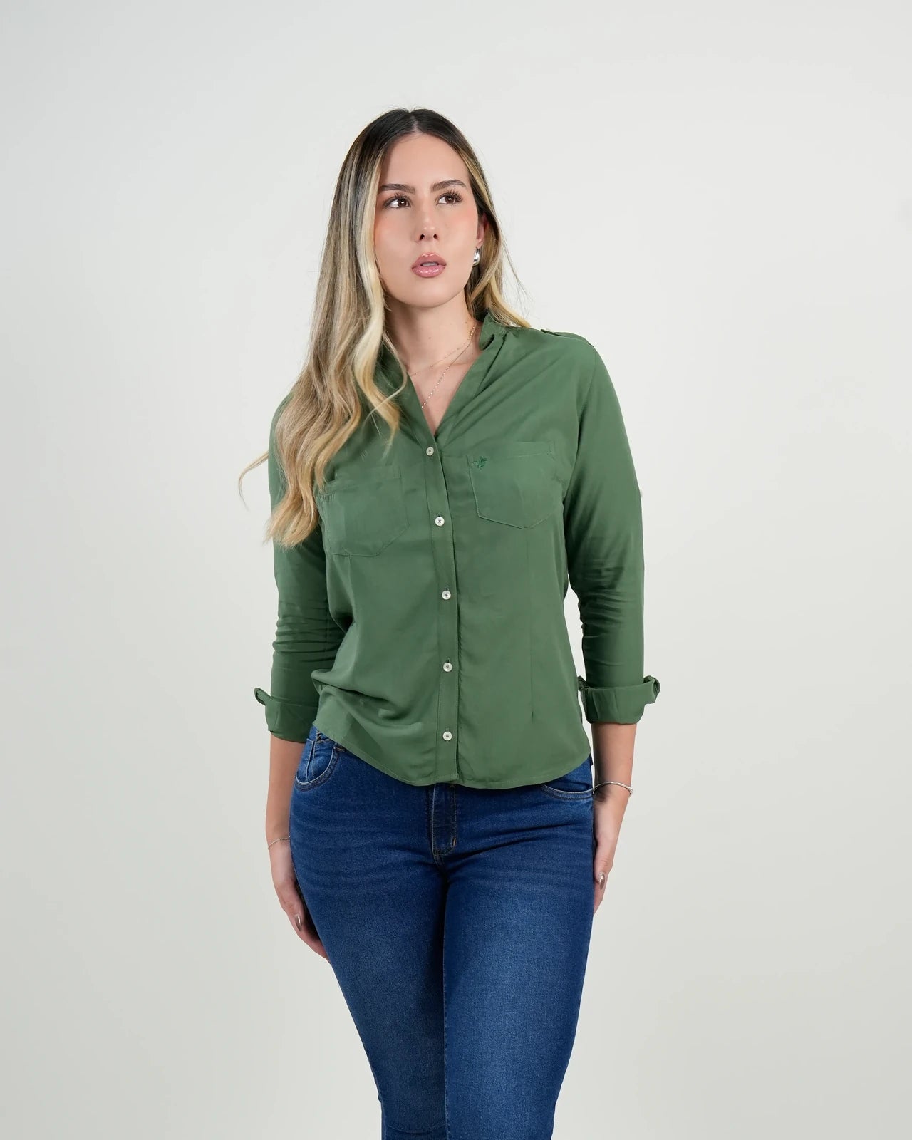 Camisa Verde Manga Larga