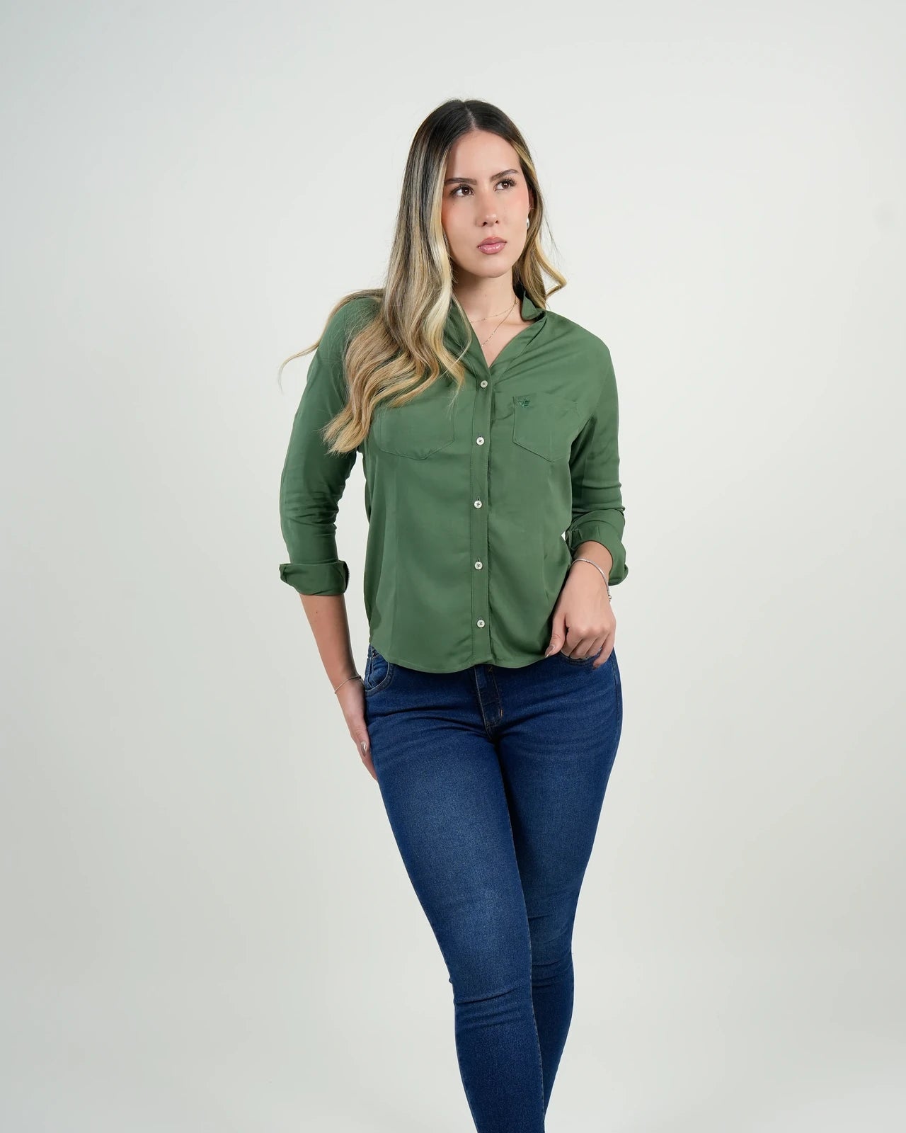 Camisa Verde Manga Larga