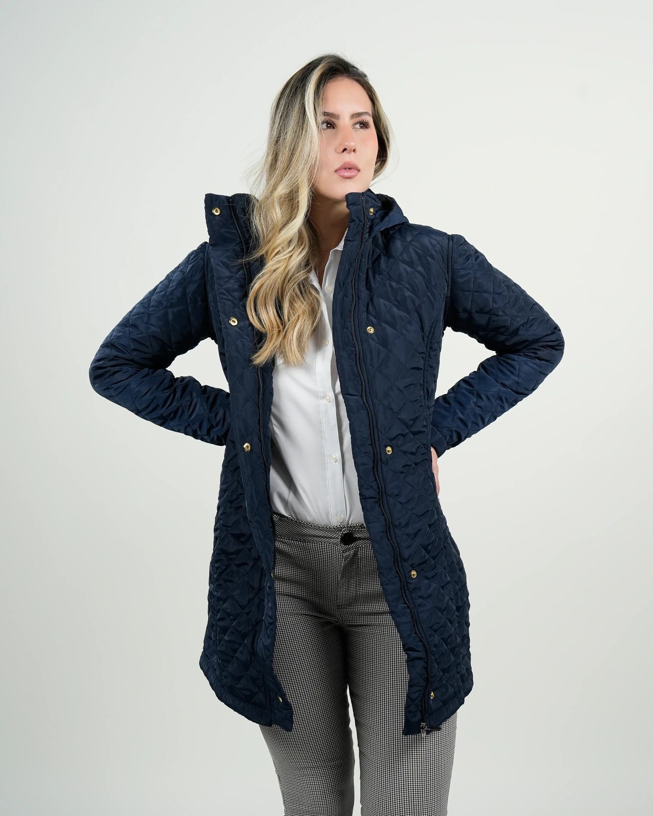 Chaqueta Mujer Acolchada Azul Marino