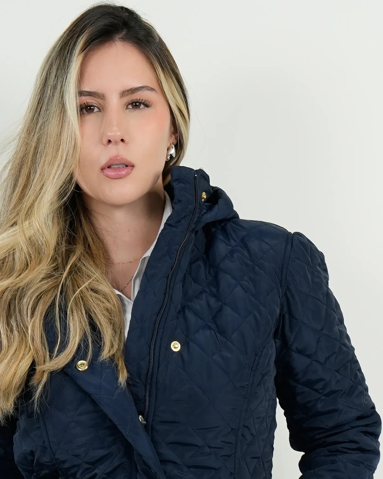 Chaqueta Mujer Acolchada Azul Marino