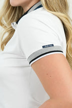 Polo Mujer Blanco con Detalles en Azul