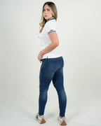 Polo Mujer Blanco con Detalles en Azul
