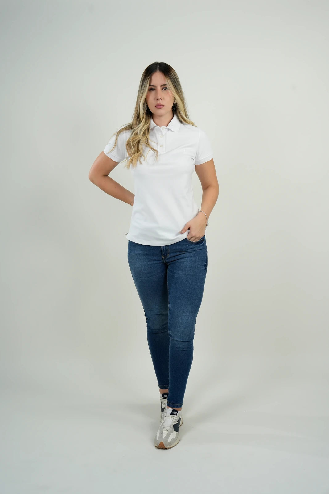 Polo Mujer Blanco Clásico