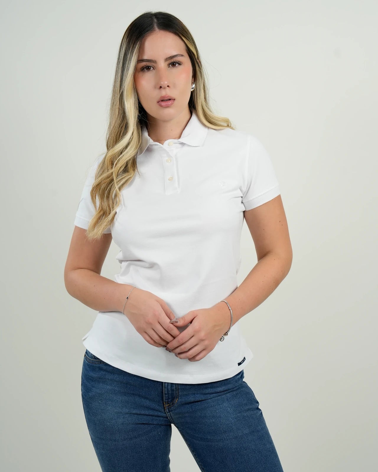 Polo Mujer Blanco Clásico