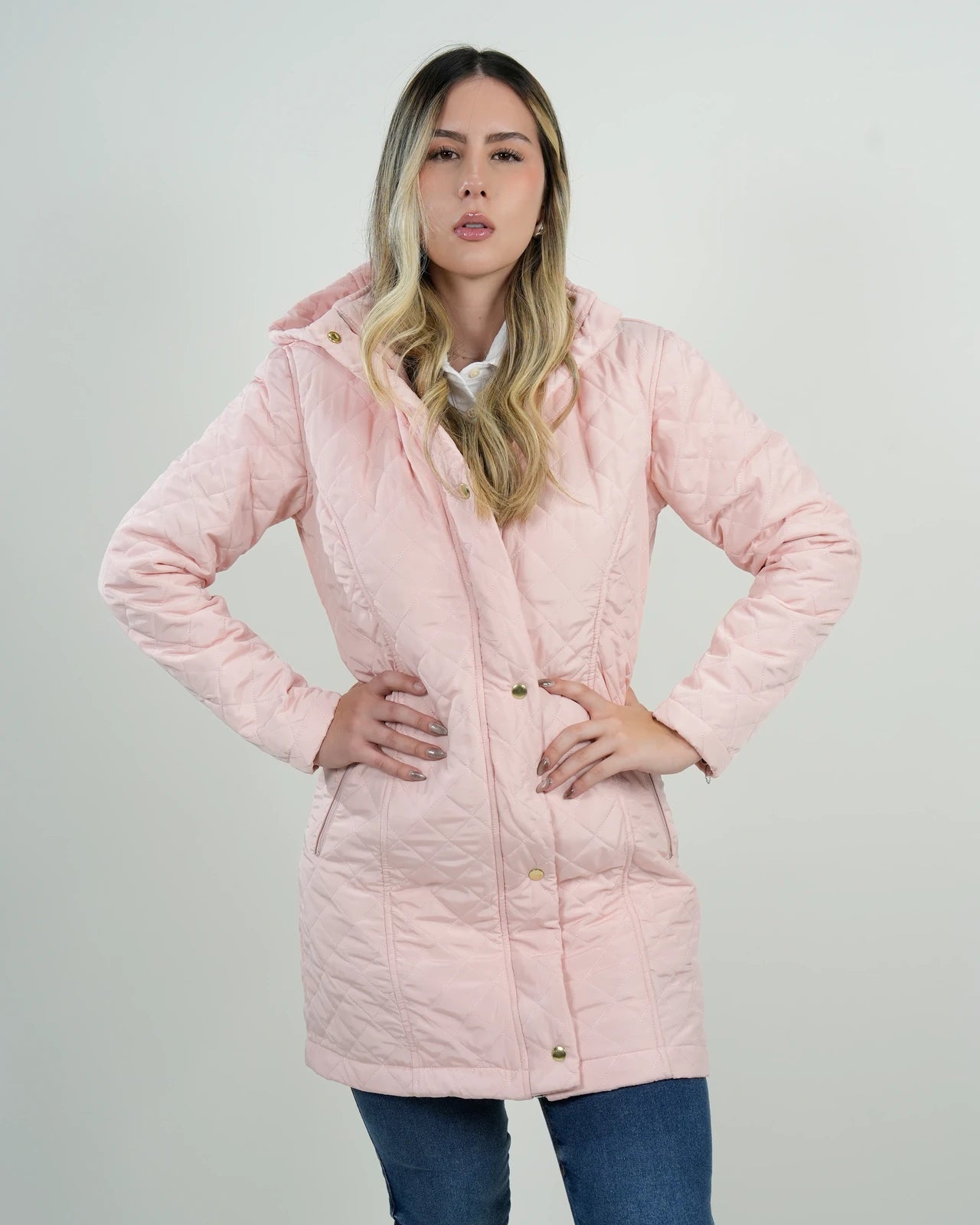 Chaqueta Acolchada Mujer Rosa