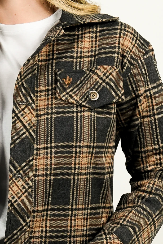 Chaqueta Mujer Cuadros Café