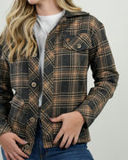Chaqueta Mujer Cuadros Café