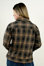 Chaqueta Mujer Cuadros Café