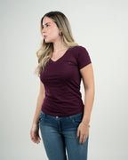 Camiseta Ashford Vino Escote V