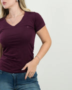Camiseta Ashford Vino Escote V