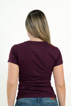 Camiseta Ashford Vino Escote V