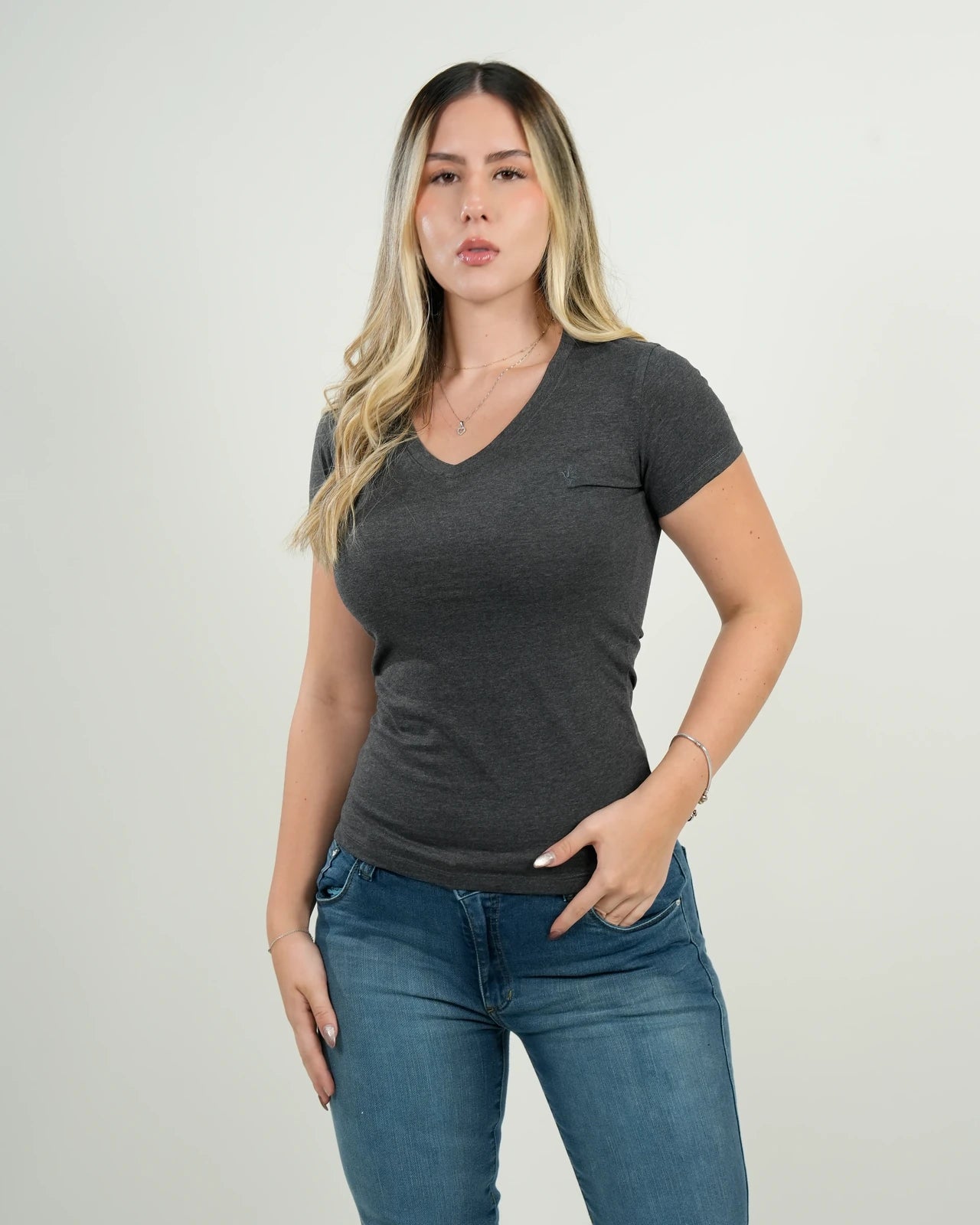 Camiseta Pembroke Gris Escote V