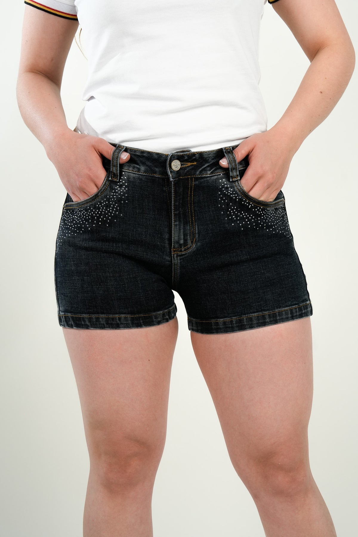 Short Denim Crystal