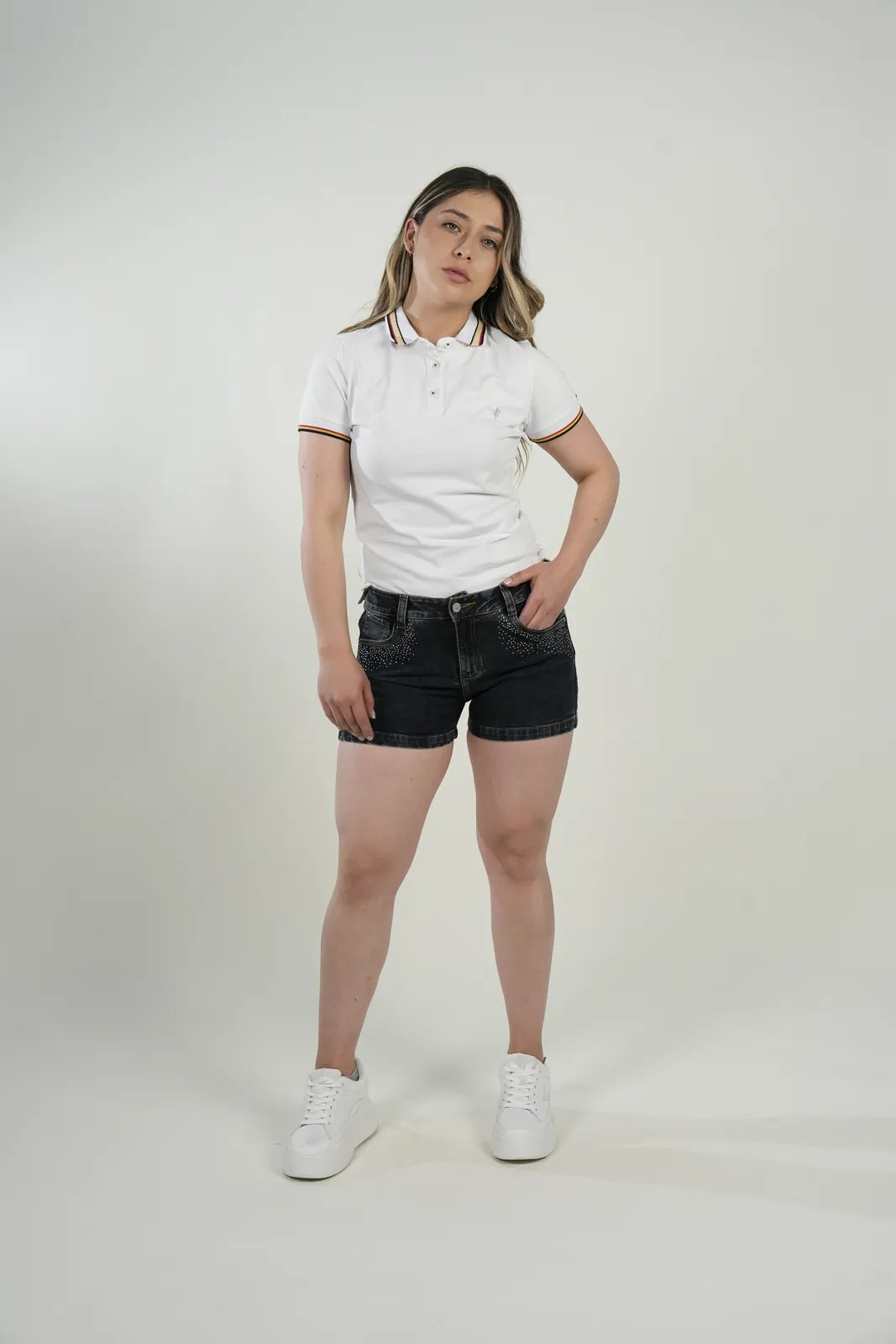 Short Denim Crystal
