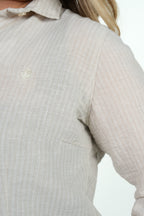 Camisa lino light beige