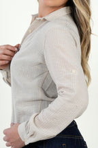 Camisa lino light beige