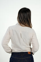 Camisa lino light beige