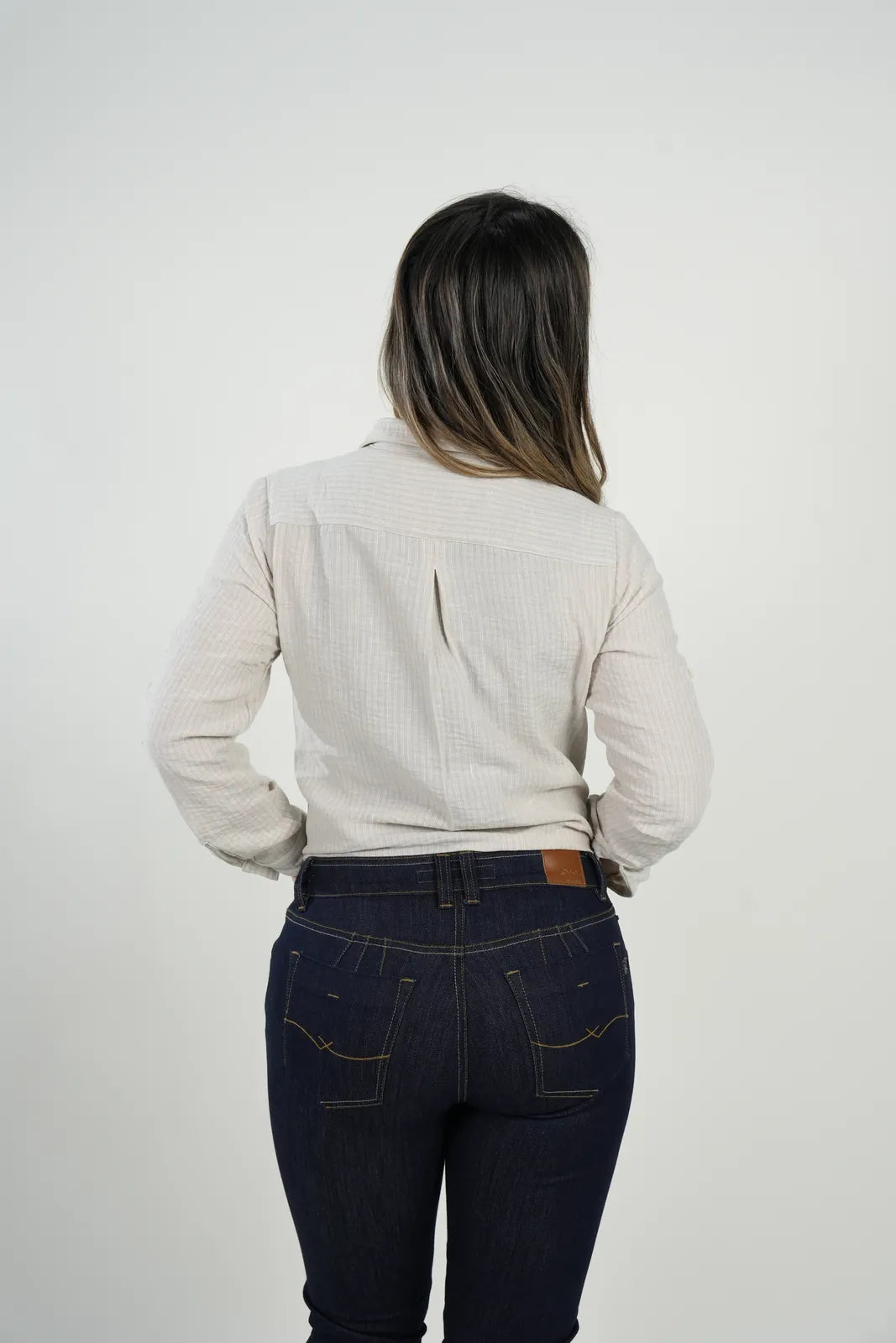 Camisa lino light beige