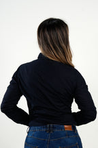 Blusa Camisera azul oscura clásica