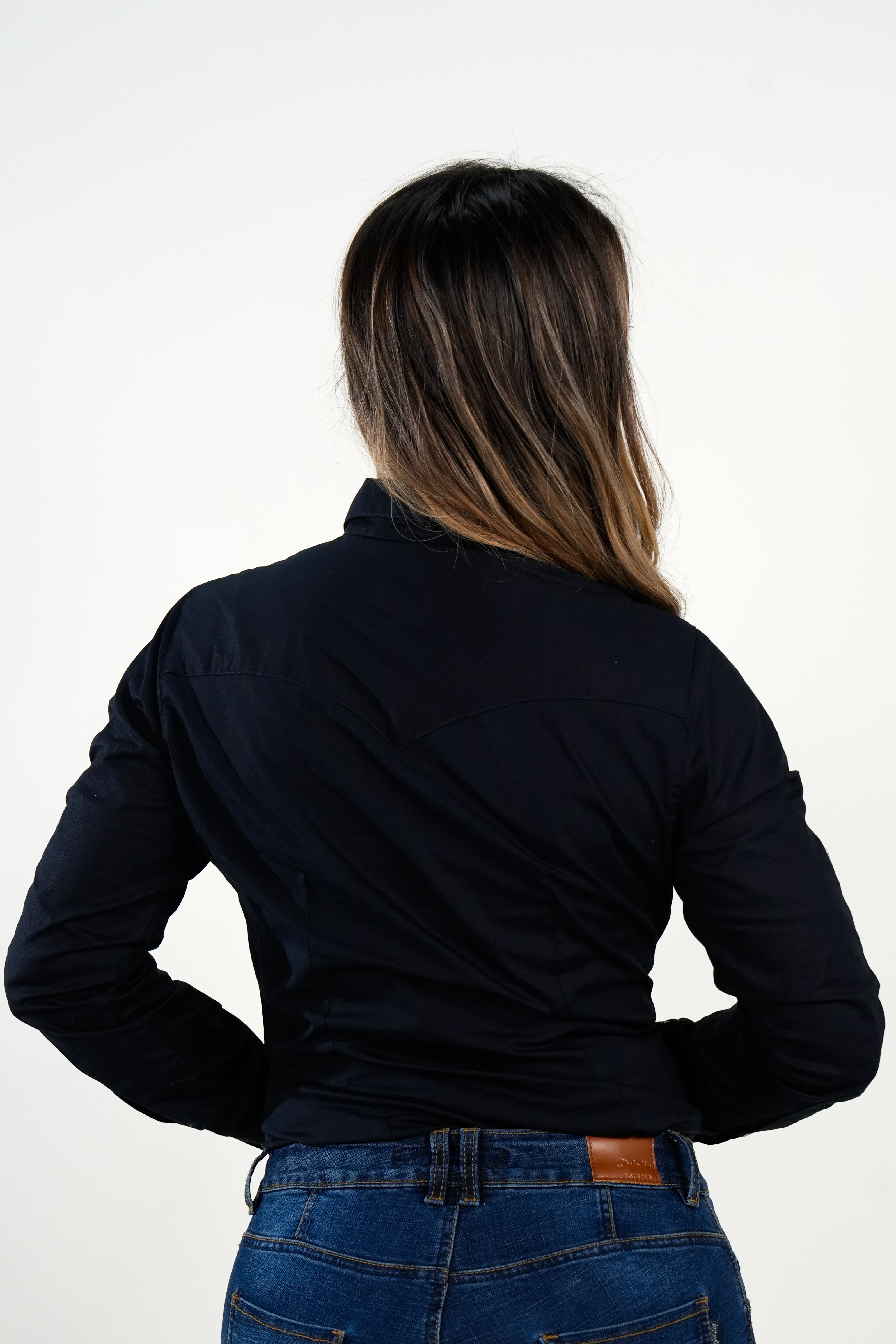 Blusa Camisera azul oscura clásica