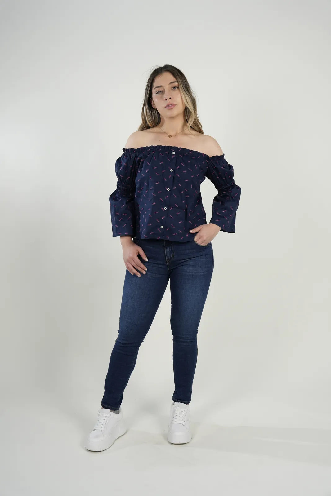 Blusa hombros descubiertos midnight bloom