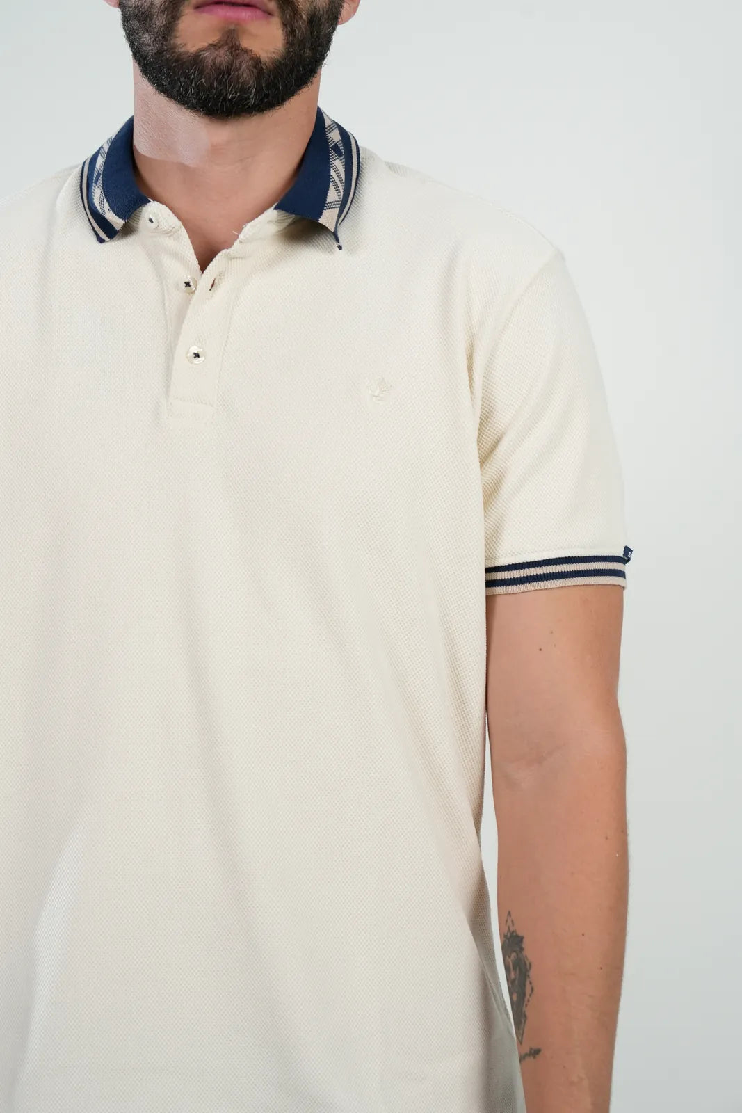 Polo Cream Navy Trim