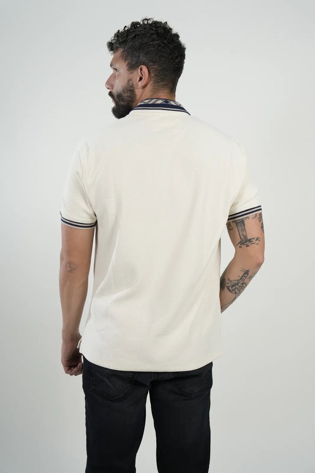 Polo Cream Navy Trim