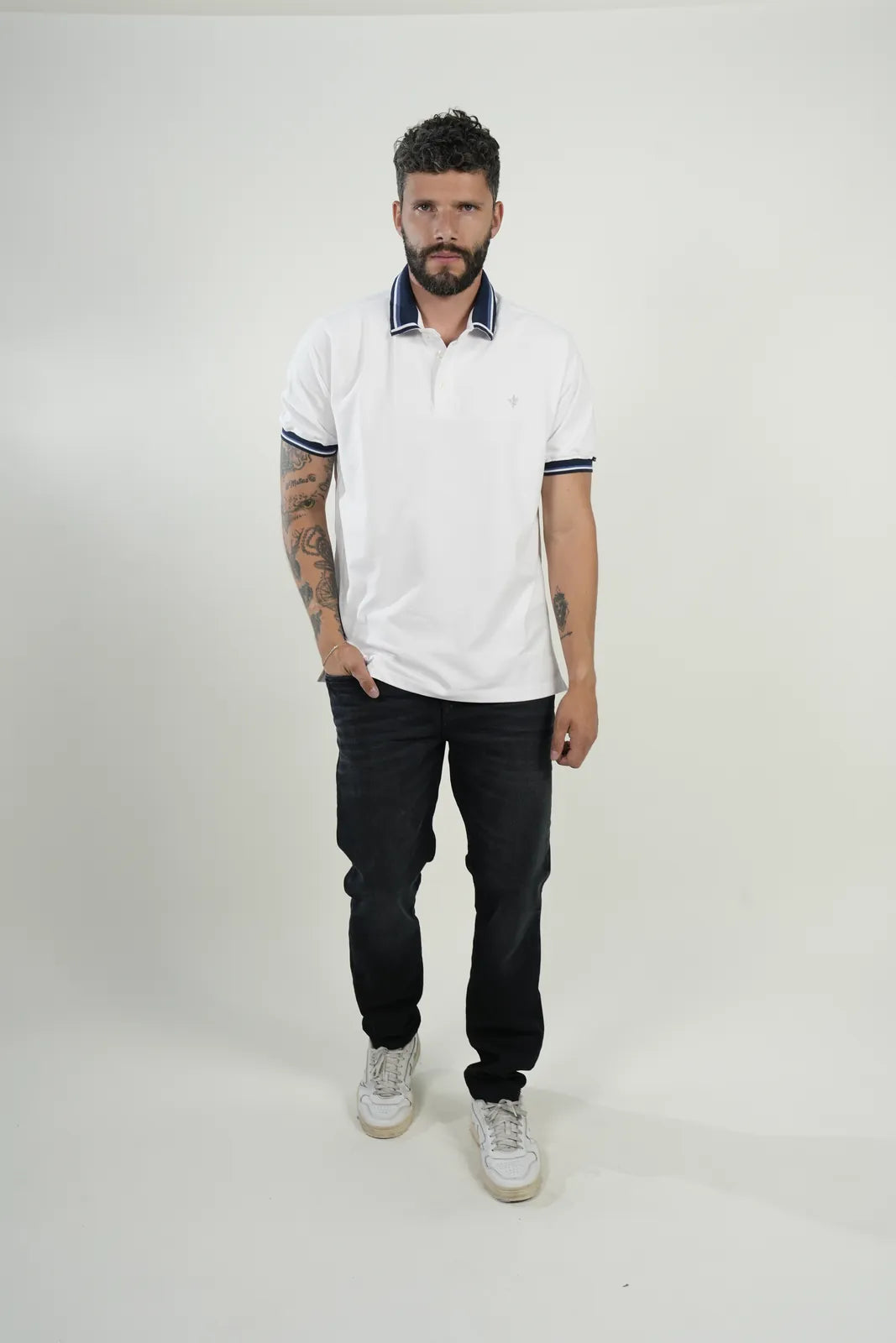 Polo White Navy Trim