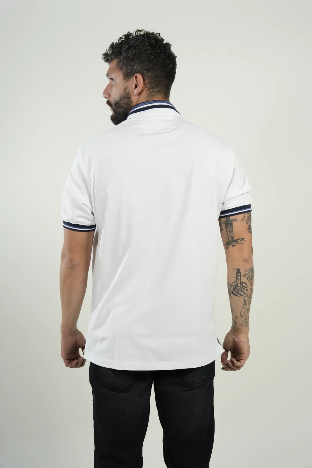Polo White Navy Trim
