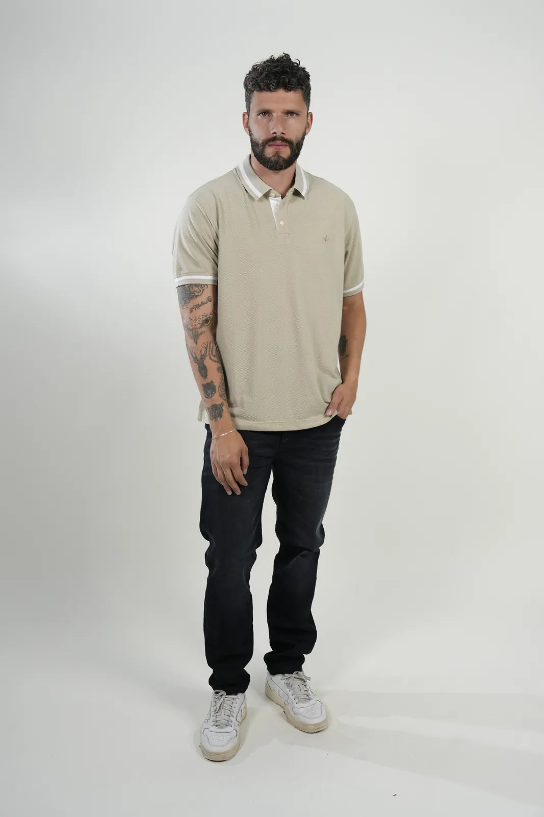 Polo Beige Textured Classic