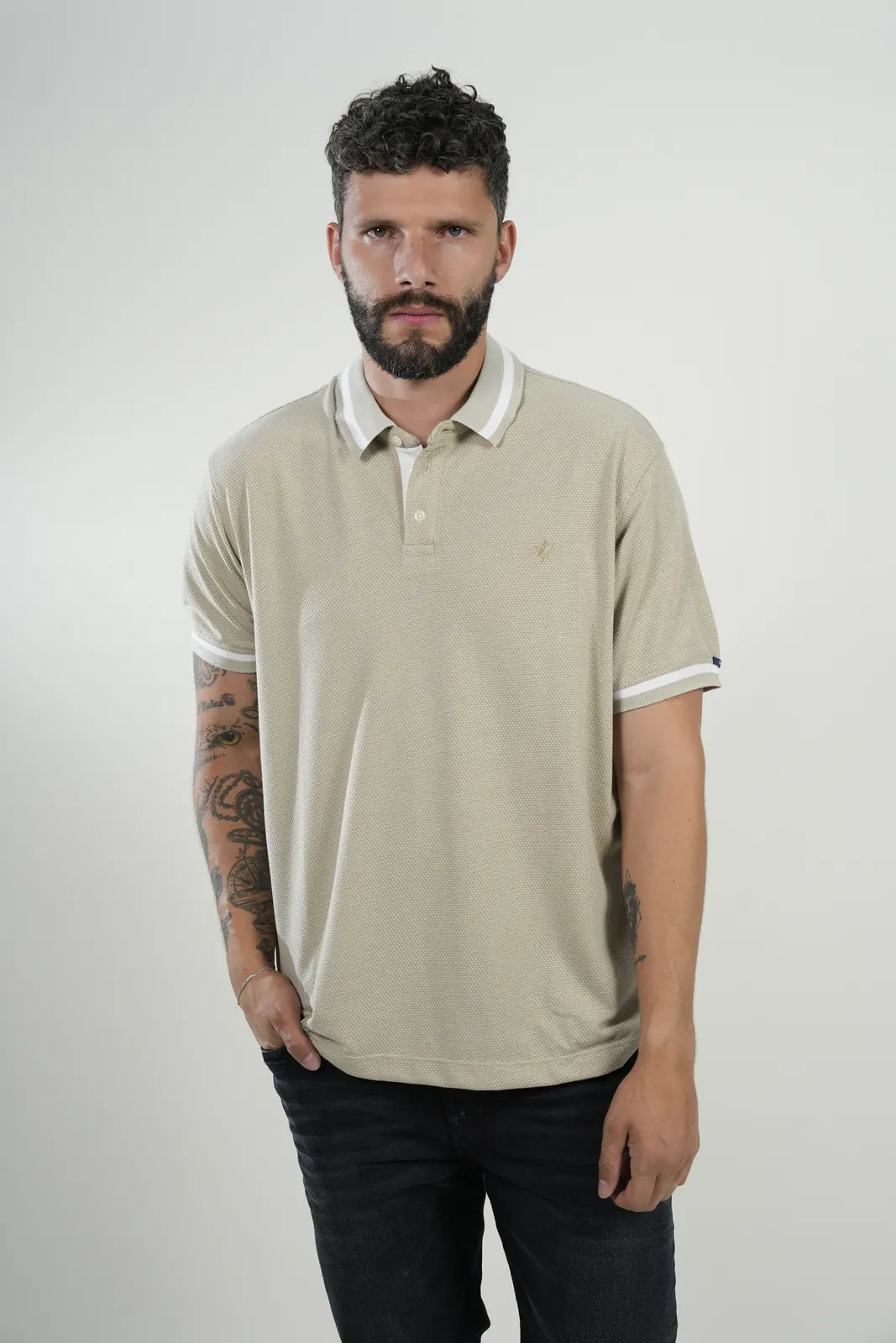 Polo Beige Textured Classic