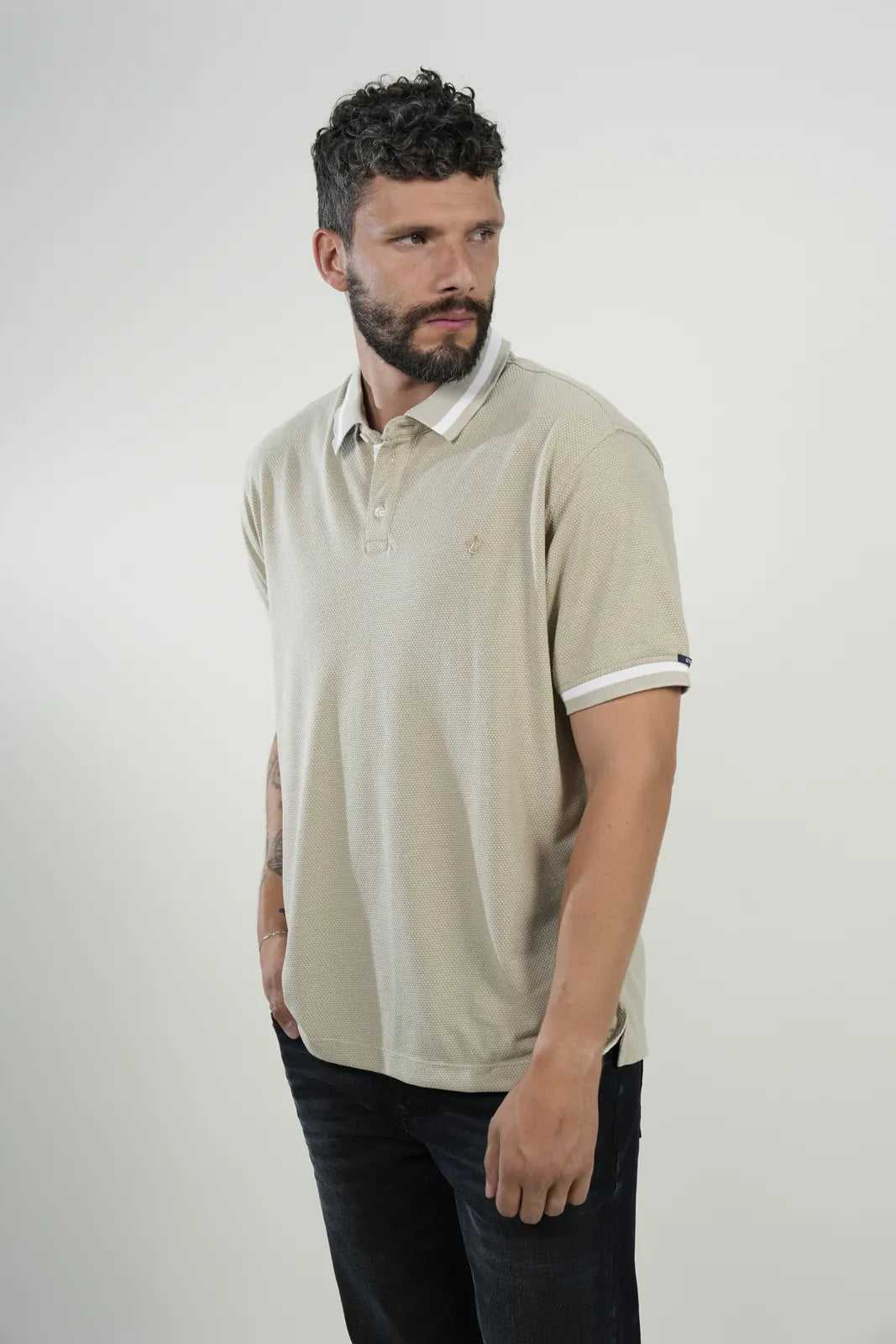 Polo Beige Textured Classic