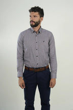 Camisa Burgundy Microcheck