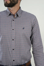 Camisa Burgundy Microcheck