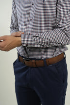 Camisa Burgundy Microcheck